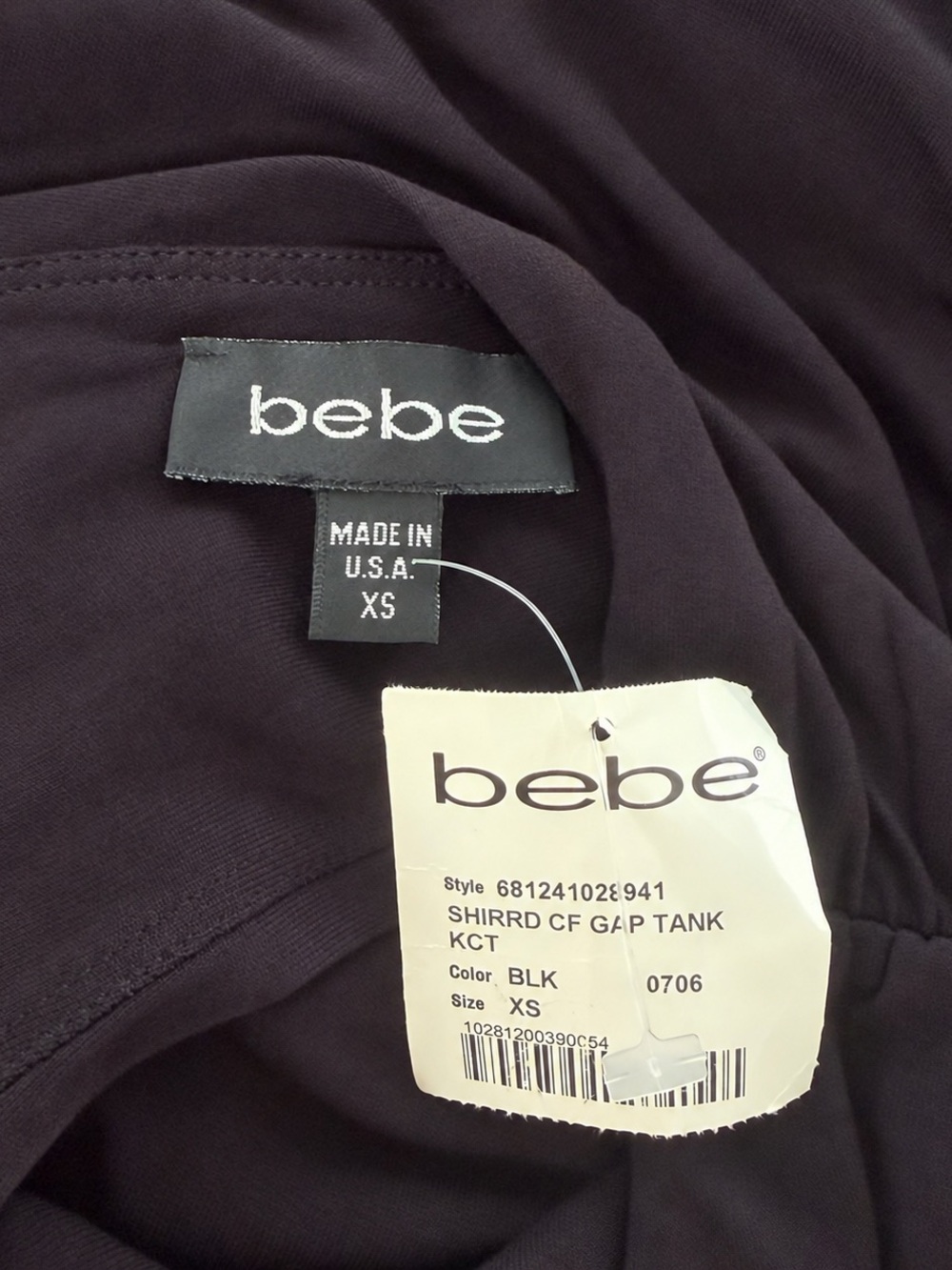 Vintage Bebe Black Shirred Plunge
Tank Top - Picture 4 of 4